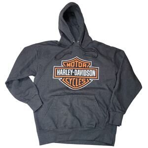 Harley-Davidson Gray Pullover Hoodie Bar & Shield Med Smokey Mountain Tennessee